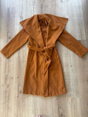 Fashion Nova Women's Rust Orange Wrap Trench Coat